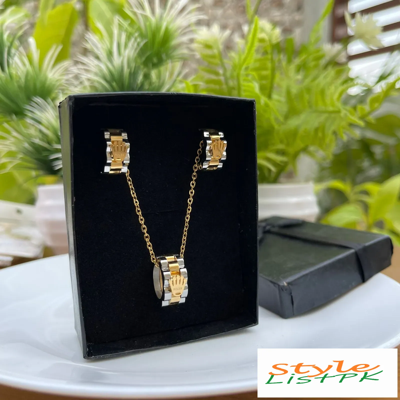 Best Price Rolex Chain Pendant with earrings