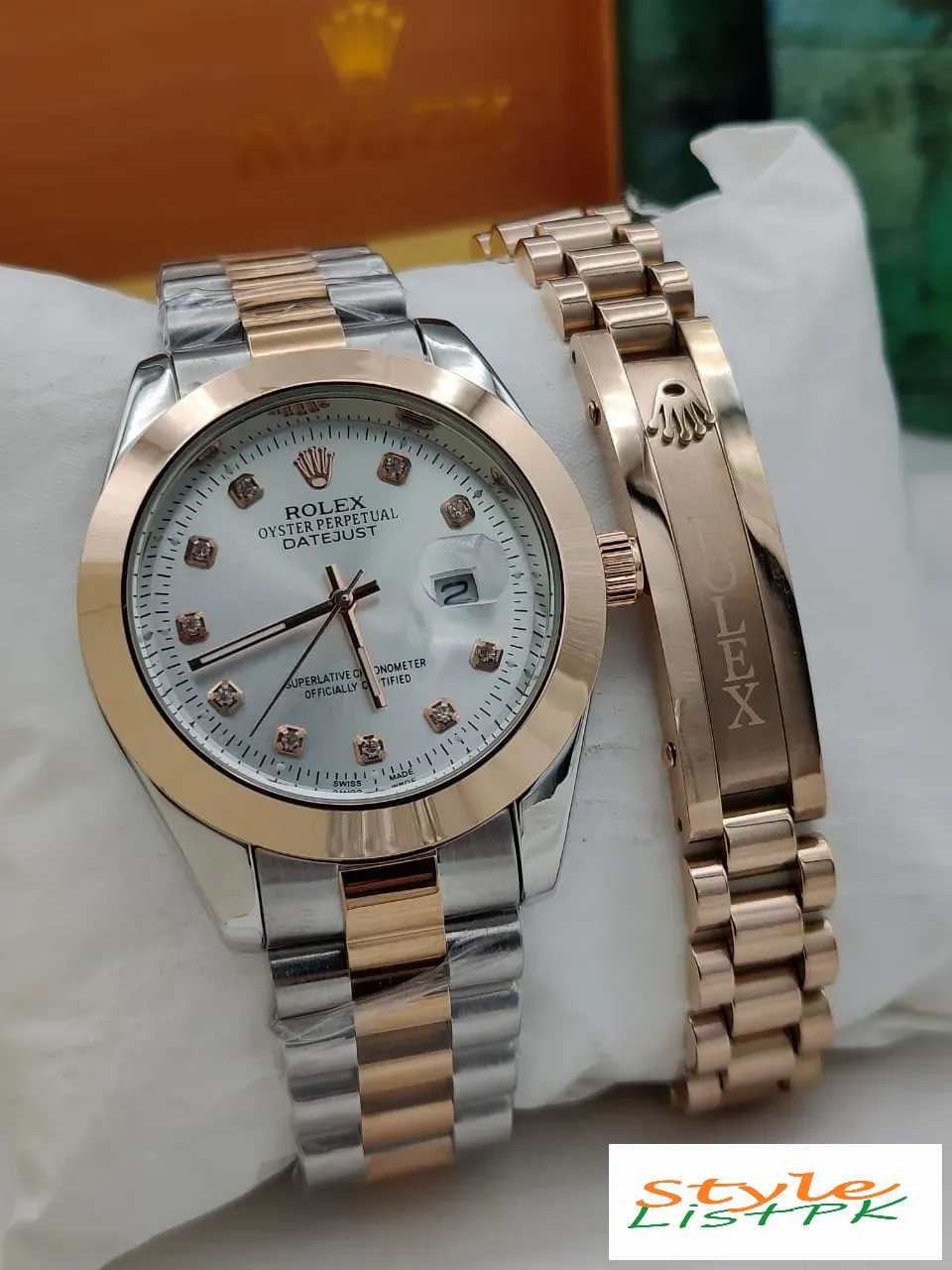 Best Price Rolex Oyster Datejust Twotone Watch and Bracelet Combo